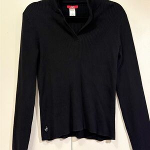 Anne Klein Black Ribbed Sweater